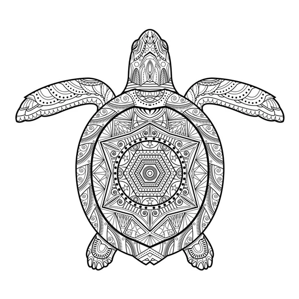 程式化的水下龟 — 图库矢量图片