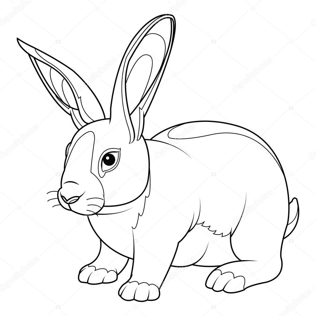 Rabbit Coloring Page — Stock Vector © lumyaisweet 153780914