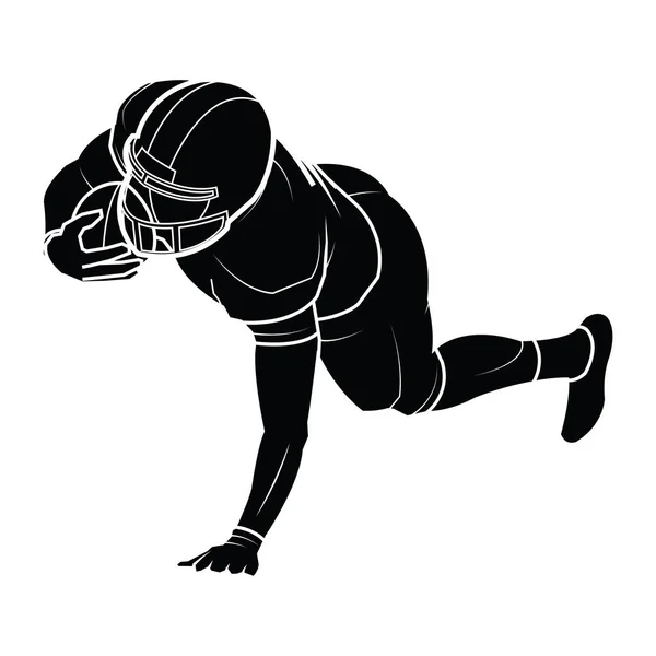 Vector american football players silhouette. — Stock Vector