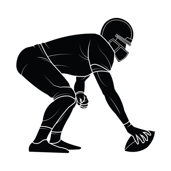 Vector american football players silhouette. — Stock Vector