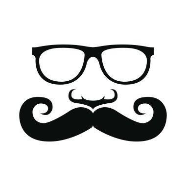 Burun, bıyık ve gözlük simge vektör. Hipster sembolü.