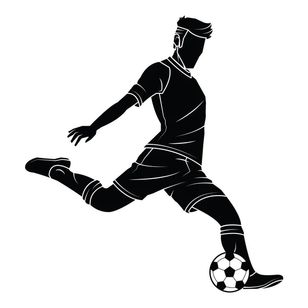 Fußball Silhouetten Spieler — Stockvektor