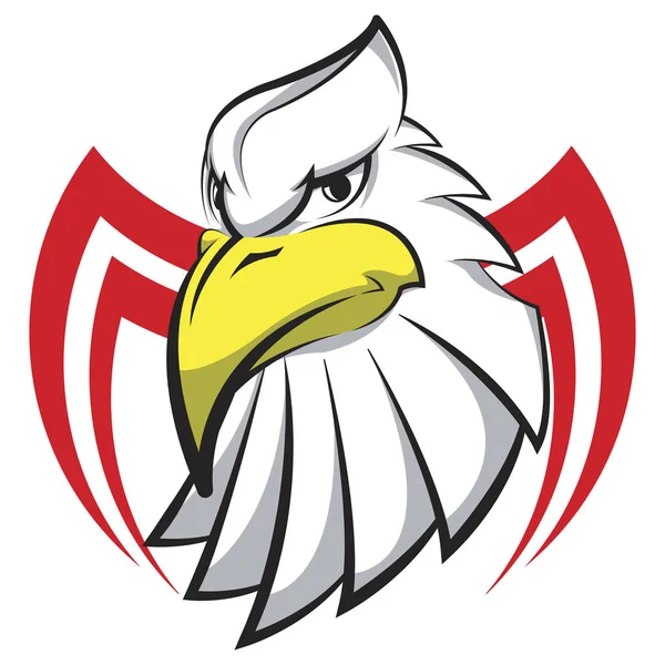 様式化された入れ墨の形で鷲のマスコット頭のロゴ — ストックベクタ