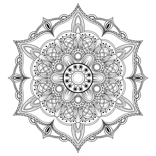 Mandala oriental, page à colorier.Illustration vectorielle . — Image vectorielle