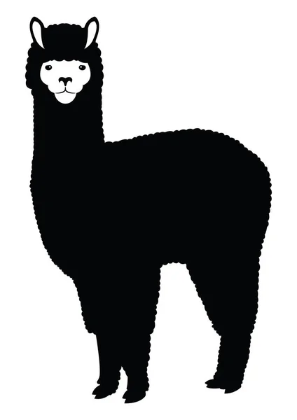 Silhouette Alpaga Lama — Image vectorielle