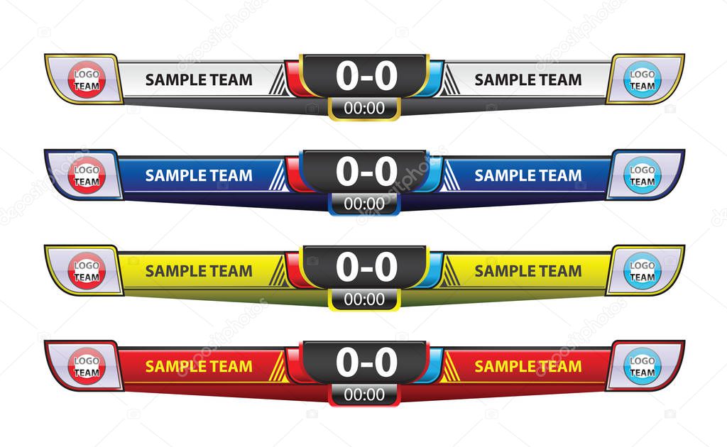 Template scoreboard design elements for sport