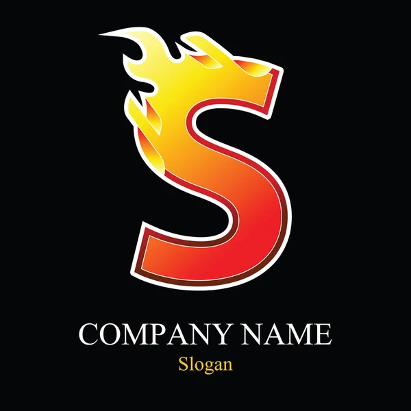 S betű tűz logo tervezés. — Stock Vector