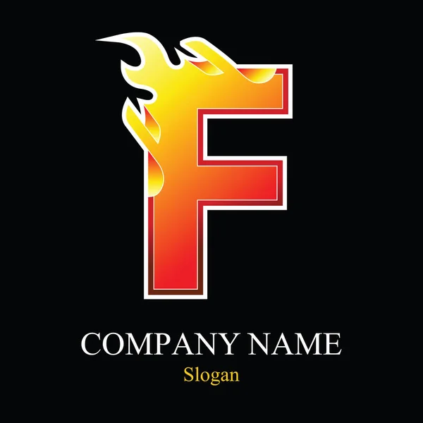 F letra fogo logotipo design . — Vetor de Stock