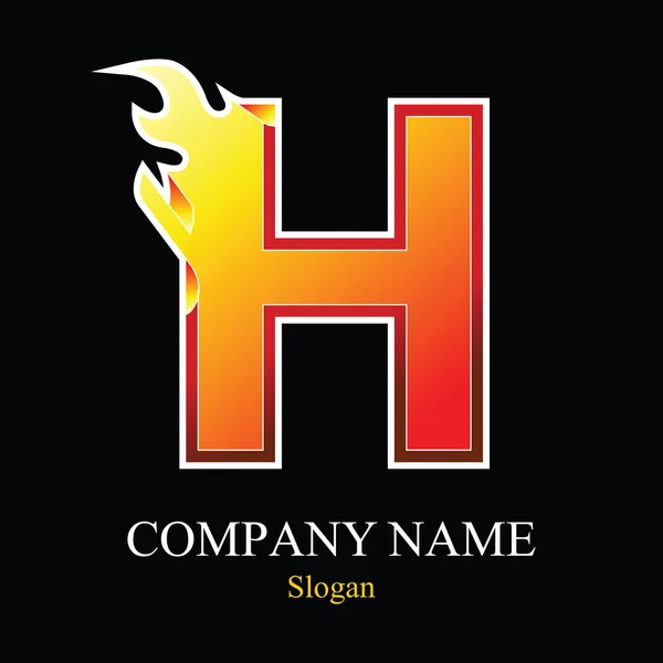 H letra fuego logo diseño . — Vector de stock