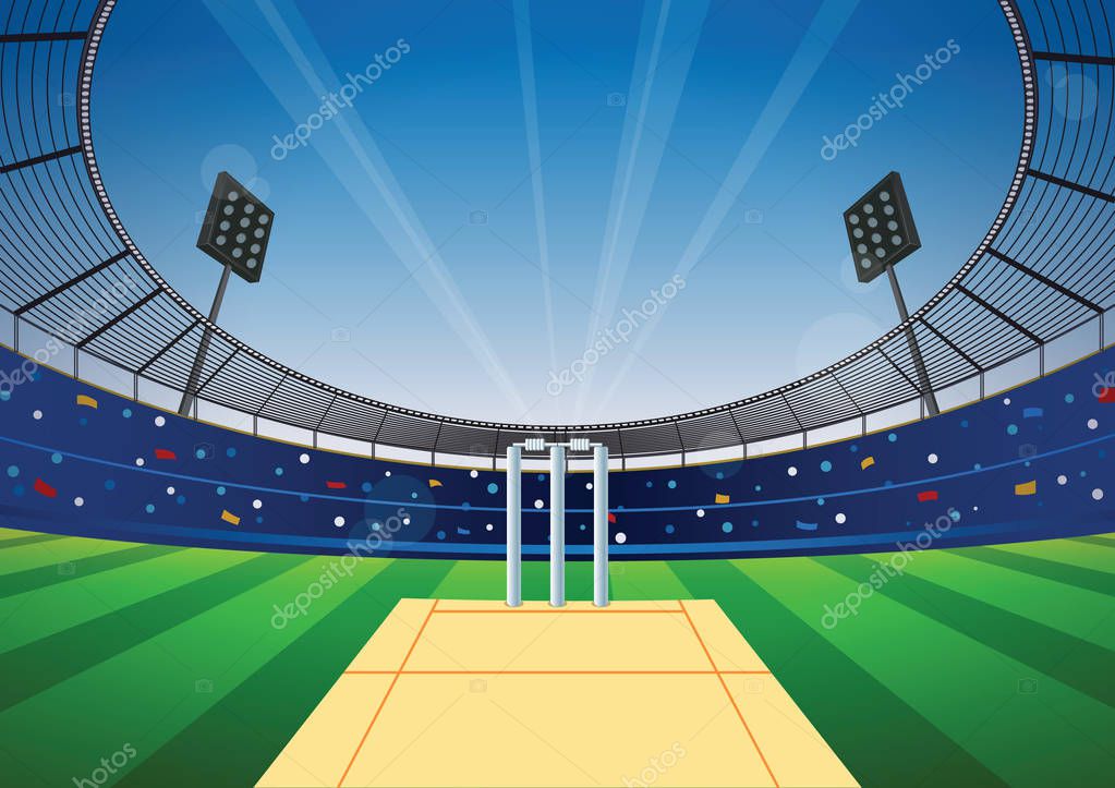 Background: cricket stadium | Cricket stadium background — Stock Vector