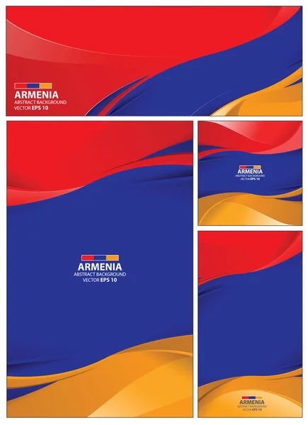 Latar Belakang Bendera Armenia Abstrak - Stok Vektor