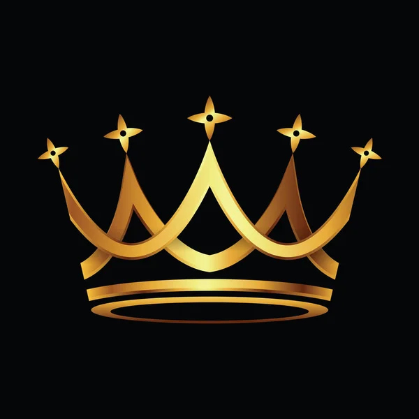 Corona vector icono de oro — Vector de stock