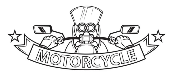 Motorcycle ribbon emblem logo — Stock Vector