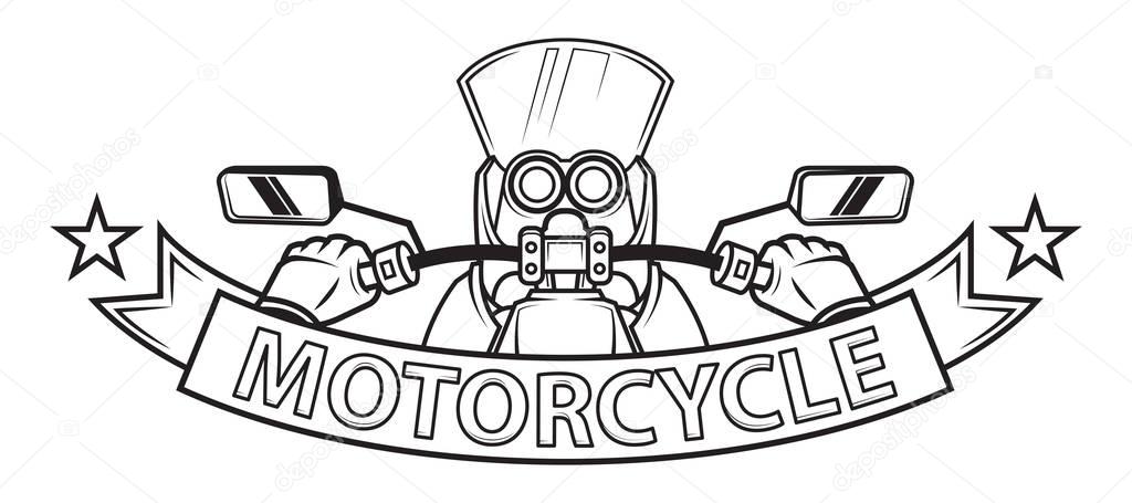 motorcycle ribbon emblem logo