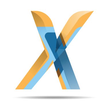 X harfi renkli Modern alfabe logosu.