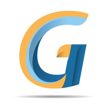 G harfi renkli Modern alfabe logosu.