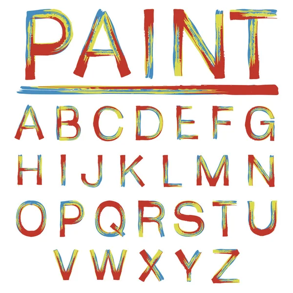 Letras alfabeto pintado — Vetor de Stock