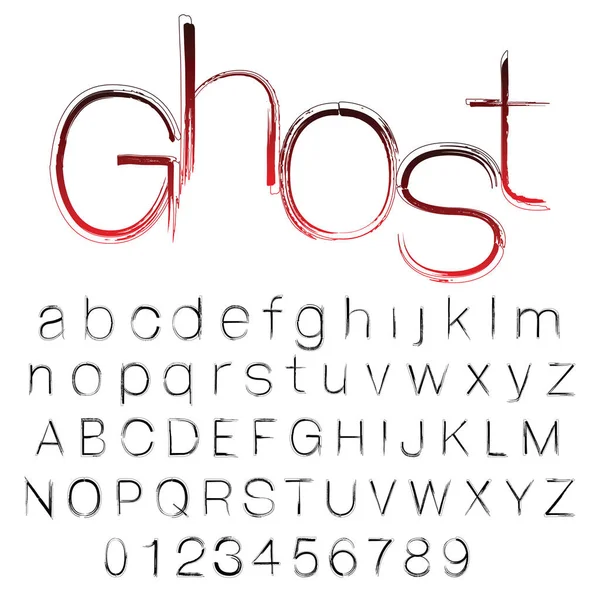 Bloody ghost hand written vector font — Stock Vector