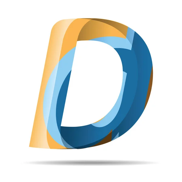 D 文字カラフルなモダンなアルファベットのロゴ. — ストックベクタ