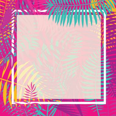 Tropikal palmiye sınır vektör yaprak.