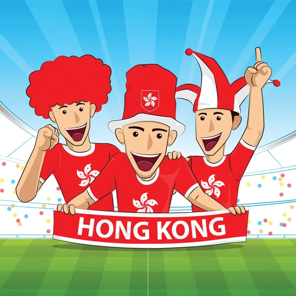 Support för Hong kong football — Stock vektor
