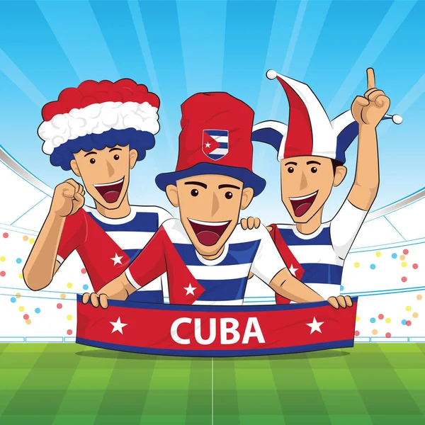キューバのサッカーをサポート — ストックベクタ