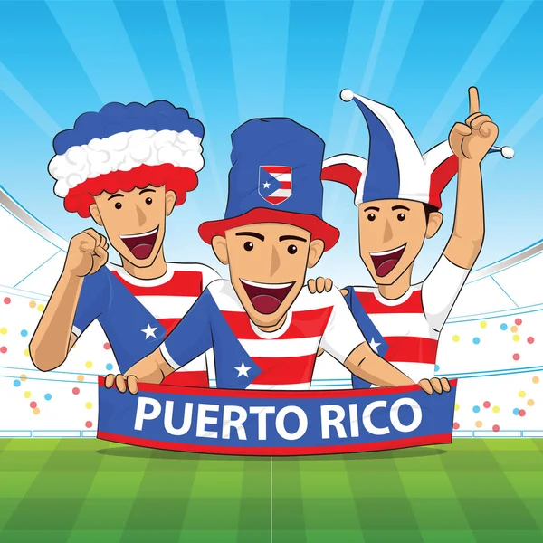 Puerto rico fotboll support — Stock vektor