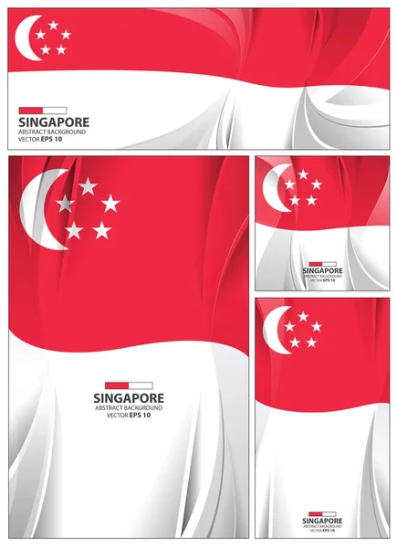 Abstrato Singapura Bandeira Fundo —  Vetores de Stock