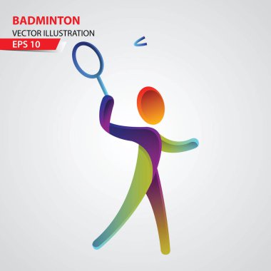 Badminton renk spor simgesi tasarım şablonu