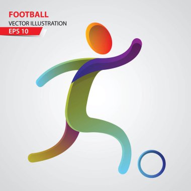 Futbol renk spor simgesi tasarım şablonu