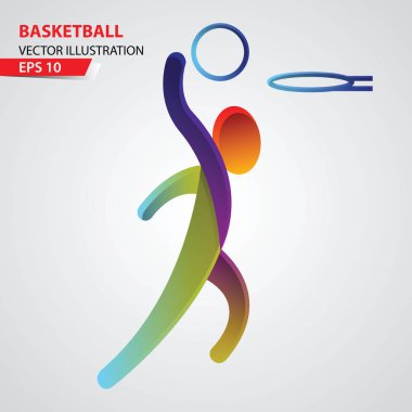 Basketbol renk spor simgesi tasarım şablonu