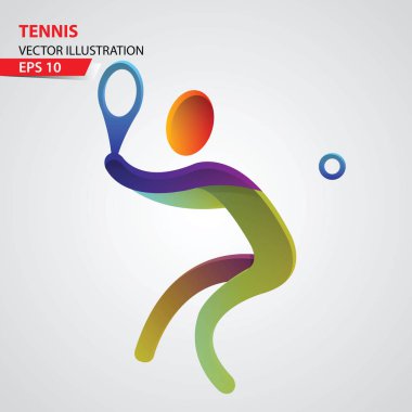 Tenis renk spor simgesi tasarım şablonu