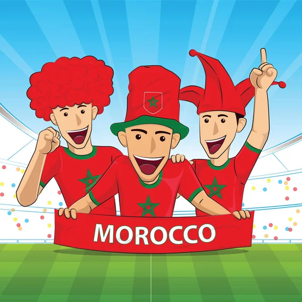 Morocco fútbol apoyo — Archivo Imágenes Vectoriales