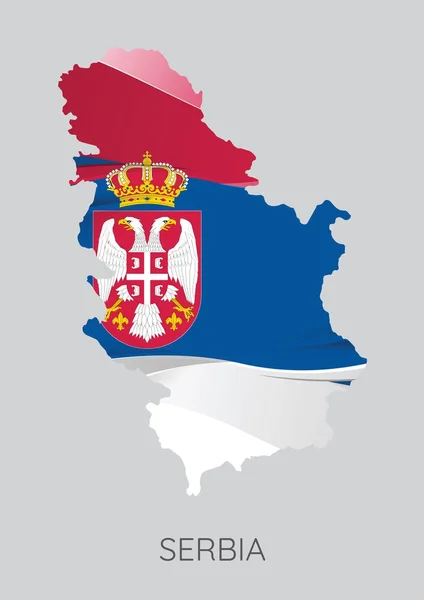 Mapa online de Serbia — Vector de stock
