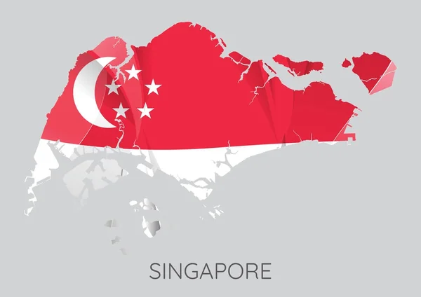 Mapa de singapore —  Vetores de Stock