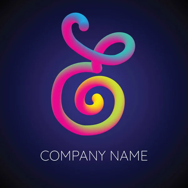 E Lettre Logo Icône Mélange de couleurs — Image vectorielle