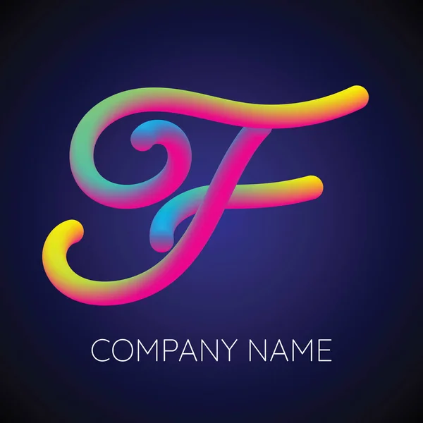 F Значок буквы логотипа Смешивание цветов — стоковый вектор