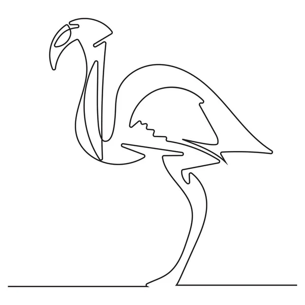 Doodle linje flamingo — Stock vektor