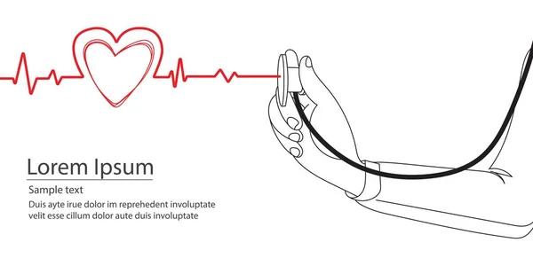 Doodle medico utilizzando stetoscopio — Vettoriale Stock