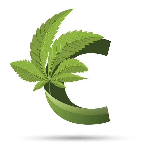 Cannabis groene blad logo letter C — Stockvector