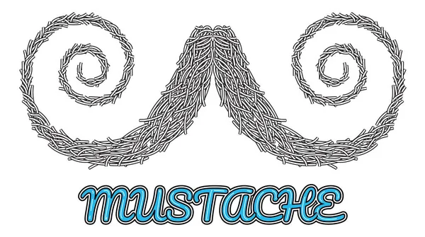 Logo moustache vectorielle dessiné à la main . — Image vectorielle