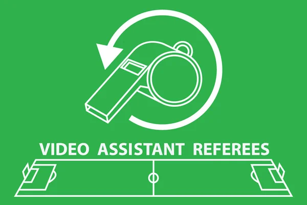 L'assistant vidéo arbitre football . — Image vectorielle