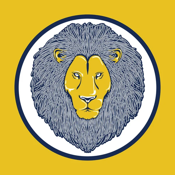 ライオンの頭部色ロゴ — ストックベクタ