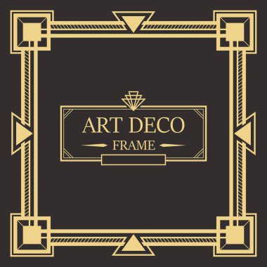 Art deco kenarlık ve çerçeve şablon.
