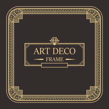 Art deco kenarlık ve çerçeve şablon.
