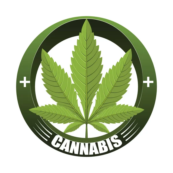 大麻叶医疗标志 — 图库矢量图片