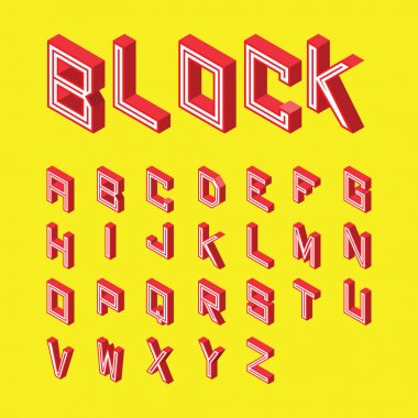 Yazı tipi kırmızı blok tarzı Sarı zemin üzerine