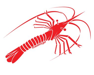 Kırmızı karides siluet logosu