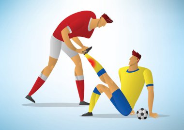 İki erkek futbol oyuncusu ilk yaralanmalara karşı ilk yardım