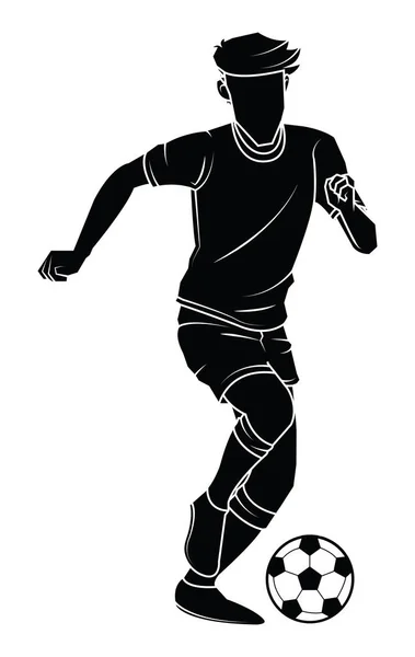Soccer football silhouettes player — Stock Vector
